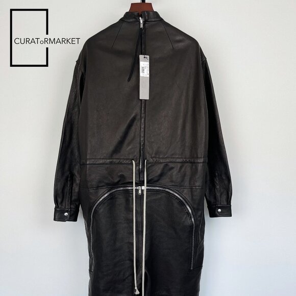 Rick Owens: EU48 GRAIL Runway Sample Leather Tommy Flightsuit SS23 EDFU - Picture 2 of 16